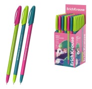 ErichKrause Neo Stick Panda Hugs Boligrafo con Capuchon - Modelos Surtidos - Trazo 0.26mm - Tinta de Baja Viscosidad - Tapa Ventilada - Color Azul