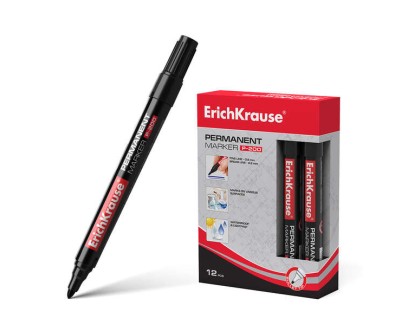 Erichkrause P-200 Marcador Permanente - Punta en Forma de Bala - Resistente al Agua y a los Rayos UV - Color Negro