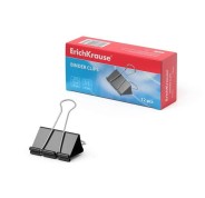 Erichkrause Pack de 12 Pinzas para Papeles 32mm - Capacidad hasta 145 Hojas - Resistente a la Corrosion - Alta Resistencia - Color Negro