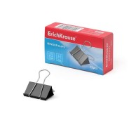 Erichkrause Pack de 12 Pinzas Sujetapapeles - Alambre de Acero de Alta Calidad - Resistencia Mejorada - Capacidad hasta 70 Hojas - Resistente a la Corrosion - Color Negro