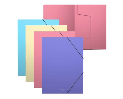 Erichkrause Pack de 4 Carpetas Solapas Matt Pastel A4 - Fabricadas en Polipropileno - Colores Surtidos