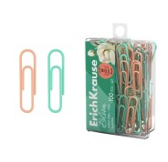 ErichKrause Pastel Bloom Pack de 100 Clips Recubiertos - 28mm - Caja de Plastico - Colores Surtidos