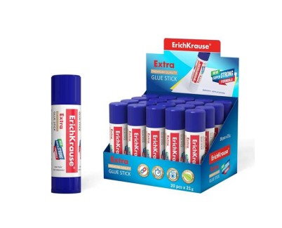 Erichkrause Pegamento en Barra Extra 21gr - Formula Super Fuerte - Consumo Economico - Adhesion Rapida y Fiable - Facil de Lavar con Agua - No Toxico - Color Blanco