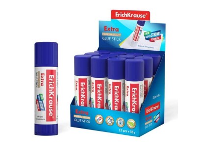 Erichkrause Pegamento en Barra Extra 36gr - Formula Super Fuerte - Consumo Economico - Adhesion Rapida y Fiable - Facil de Lavar con Agua - No Toxico - Color Blanco