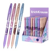 ErichKrause R-301 Stick and Grip Manga Expositor con 48 Boligrafos con Capuchon - Modelos Surtidos - Trazo 0.35mm - Zona de Agarre de Goma - Tinta de Secado Rapido - Tapa Ventilada - Color Azul