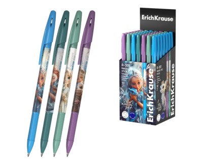 ErichKrause R-301 Stick Magic Pet Boligrafo con Capuchon - Modelos Surtidos - Trazo 0.35mm - Tinta de Secado Rapido - Tapa Ventilada - Color Azul