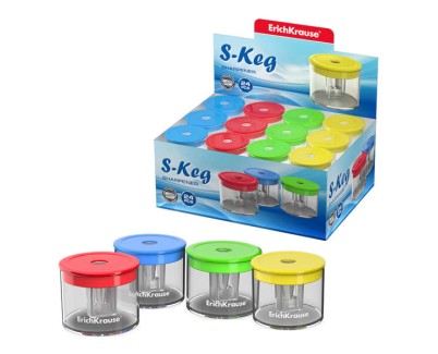 Erichkrause S-Keg Sacapuntas con Deposito - 1 Orificio - Cuchilla de Acero al Carbono - Colores Surtidos
