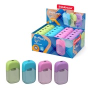 Erichkrause Sacapuntas S-Sharp con Contenedor - Diseño Ergonomico - Cuchilla de Acero Resistente - Color Surtido