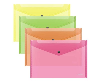 Erichkrause Sobres Glossy Neon - Tama&ntilde;o ?4 - Semitransparente - Surtido de Colores - Color Surtido