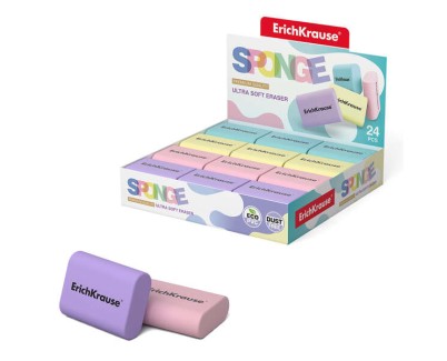 Erichkrause Sponge Goma de Borrar - Borrador Super Suave - Forma Ergonomica - Hipoalergenico Eco-Pvc - Color Blanco