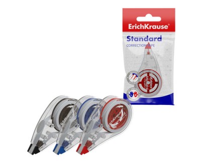 Erichkrause Standard Cinta Correctora 5mmx7m - Ideal para Correccion Rapida y Segura - Secado Inmediato - Color Surtido Aleatorio