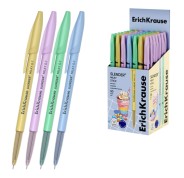 ErichKrause Stick Cheat Milky Boligrafo con Capuchon - Modelos Surtidos - Trazo 0.26mm - Tinta de Baja Viscosidad - Tapa Ventilada - Color Azul