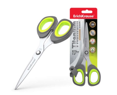 Erichkrause Titanium Tijeras con Cuchillas Revestidas de Titanio 17.5cm - Alta Eficiencia de Corte - Resistente a la Corrosion