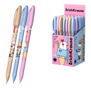 ErichKrause U-108 Stick Yummy Boligrafo con Capuchon - Modelos Surtidos - Trazo 0.3mm - Tinta de Baja Viscosidad - Tapa Ventilada - Color Azul