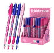 ErichKrause U-109 Stick and Grip Pinna Kotta Expositor con 48 Boligrafos con Capuchon - Modelos Surtidos - Trazo 0.3mm - Zona de Agarre de Goma - Tinta de Baja Viscosidad - Tapa Ventilada - Color Azul