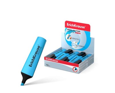 Erichkrause Visioline V-12 Marcador Fluorescente - Punta Biselada - Tinta a Base de Agua - Color Azul