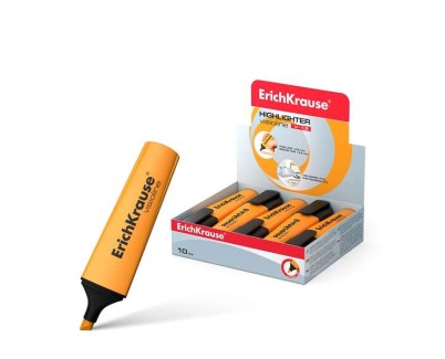 Erichkrause Visioline V-12 Marcador Fluorescente - Punta Biselada - Tinta a Base de Agua - Color Naranja