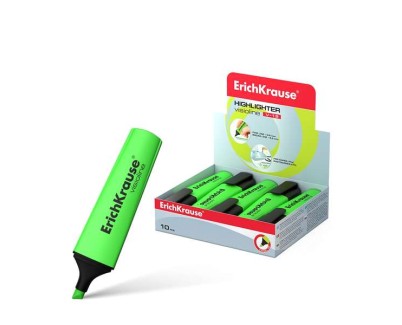 Erichkrause Visioline V-12 Marcador Fluorescente - Punta Biselada - Tinta a Base de Agua - Color Verde