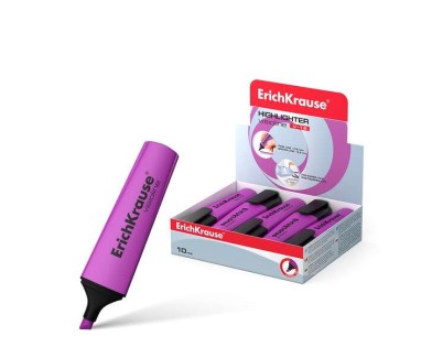 Erichkrause Visioline V-12 Marcador Fluorescente - Punta Biselada - Tinta a Base de Agua - Color Violeta