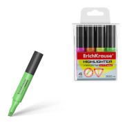 Erichkrause Visioline V-17 Mini Pack de 4 Marcadores Fluorescentes - Punta Biselada 0.6-4.5mm - Colores Surtidos Amarillo, Verde, Rosa y Naranja