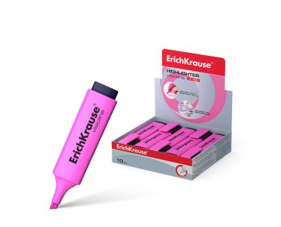 Erichkrause Visioline V-20 - Marcador de Texto con Punta Biselada - Tinta Fluorescente a Base de Agua - Color Rosa
