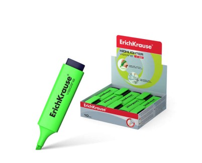 Erichkrause Visioline V-20 - Marcador de Texto con Punta Biselada - Tinta Fluorescente a Base de Agua - Color Verde