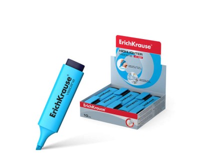 Erichkrause Visioline V-20 - Marcador de Texto - Punta Biselada - Tinta Fluorescente a Base de Agua - Color Azul