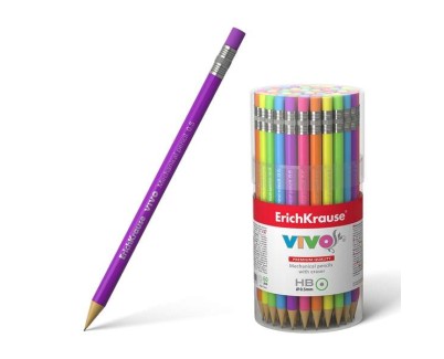 Erichkrause Vivo Portaminas 05mm HB - Carcasa y Borrador en Colores Neon