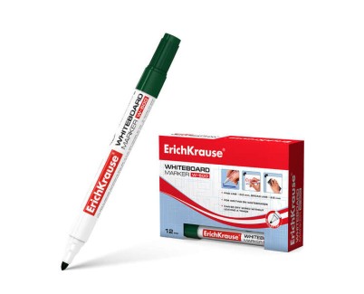 Erichkrause W-500 Rotulador para Pizarra Blanca - Punta en Forma de Bala - Trazo de 0.8 a 2.5mm - Tinta a Base de Alcohol - Color Verde