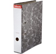 Esselte Archivador de Palanca - Carton - Formato Folio - Lomo 75mm - Capacidad para 500 Hojas - Color Negro Jaspeado