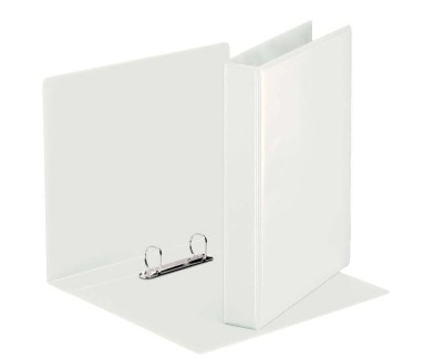 Esselte Carpeta Canguro Gama Basica 16mm A4 - Mecanismo 2 Anillas Redondas - 2 Bolsillos Exteriores - Color Blanco