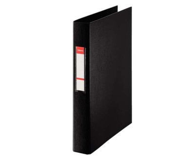 Esselte Carpeta de 2 Anillas 25mm - Formato Folio - Capacidad para 190 Hojas - Color Negro
