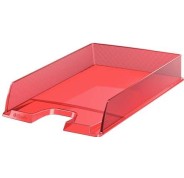 Esselte Europost Bandeja Portadocumentos - Plastico Transparente - Formato Vertical - A4 - Color Rojo