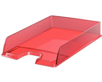 Esselte Europost Bandeja Portadocumentos - Plastico Transparente - Formato Vertical - A4 - Color Rojo