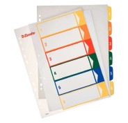 Esselte Indice Proyectos Imprimibles Tipo 1-6 Multicolor - Tamaño A4 Maxi - Material PP Rigido 300 Micras, Portada 350 Micras