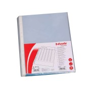 Esselte Pack de 100 Fundas Multitaladro Portadocumentos - Formato A4 - 16 Taladros - 80 Micras - Piel de Naranja - Color Transparente