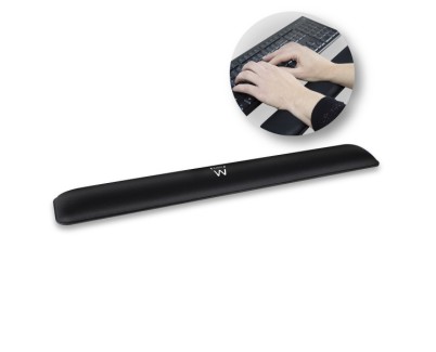 Ewent Almohadilla Reposabrazos para Teclado - Ergonomica - Base de Goma Antideslizante - Color Negro