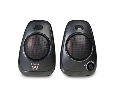 Ewent Altavoces Estereos de Sobremesa de 10W - Alimentacion USB - Jack de 3.5mm - Control de Volumen - Color Negro