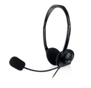 Ewent Auriculares Estereo USB - Microfono Integrado - Cable de 2.1m - Color Negro