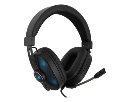 Ewent Auriculares Gaming - Microfono Integrado - Iluminacion RGB - Control de Volumen y Microfono - Diadema Ajustable - Cable de Nylon de 1.5m - Color Negro