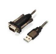 Ewent Cable Serie Modem RS232 Macho a USB Macho - Cable de 1.5m - Color Negro/Transparente