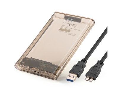 Ewent Caja Externa USB 3.2 - Instalacion sin Herramientas - Plug and Play - SATA 2.5\"- Color Transparente
