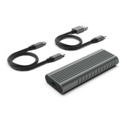 Ewent Caja Externa USB 3.2 - USB-C SSD sin Tornillos - Cable USB C-C y USB C-A - Color Gris