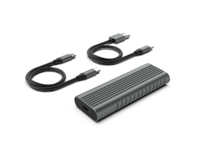 Ewent Caja Externa USB 3.2 - USB-C SSD sin Tornillos - Cable USB C-C y USB C-A - Color Gris