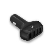Ewent Cargador de Coche USB 50W - 4 Puertos USB - Color Negro