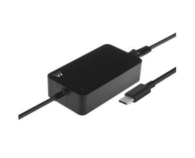 Ewent Cargador Universal para Portatil de 45W con USB-C - Power Delivery - Longitud de Cable Total de 2.75m - Color Negro