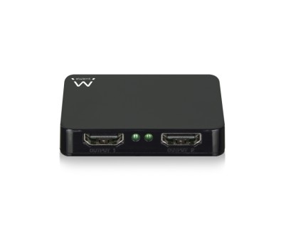 Ewent Duplicador HDMI 1x2 - Resolucion 4K a 30Hz - Incluye Cable de Alimentacion de 80cm - Indicador LED - Color Negro