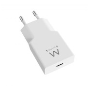 Ewent EW1310 Cargador GAN 20W - USB-C - Carga Rapida - Alta Eficencia - Color Blanco