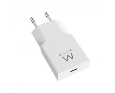 Ewent EW1310 Cargador GAN 20W - USB-C - Carga Rapida - Alta Eficencia - Color Blanco