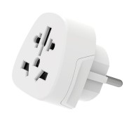Ewent EW1480 Adaptador de Viaje Universal - USA, UK, AUS y Europa a Schuko - Color Blanco